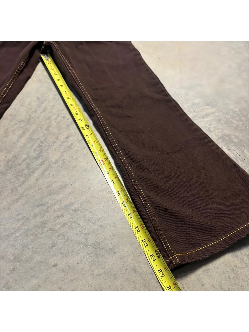 Y2K womens south pole denim jeans brown gold stitching bootcut